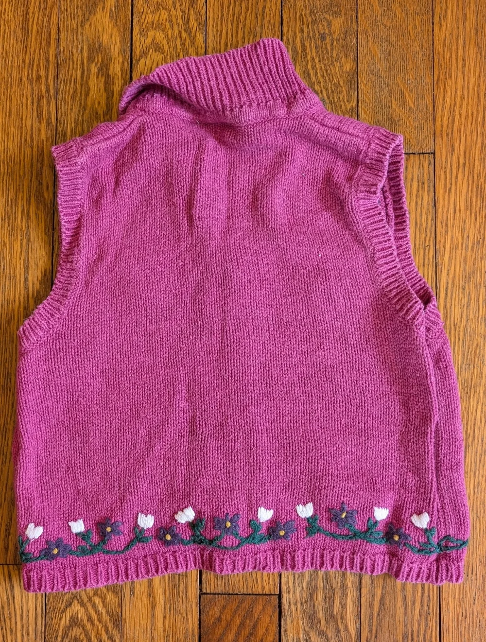 Vintage 90's Y2k OshKosh B'gosh Pink Floral Knit Sweater Vest